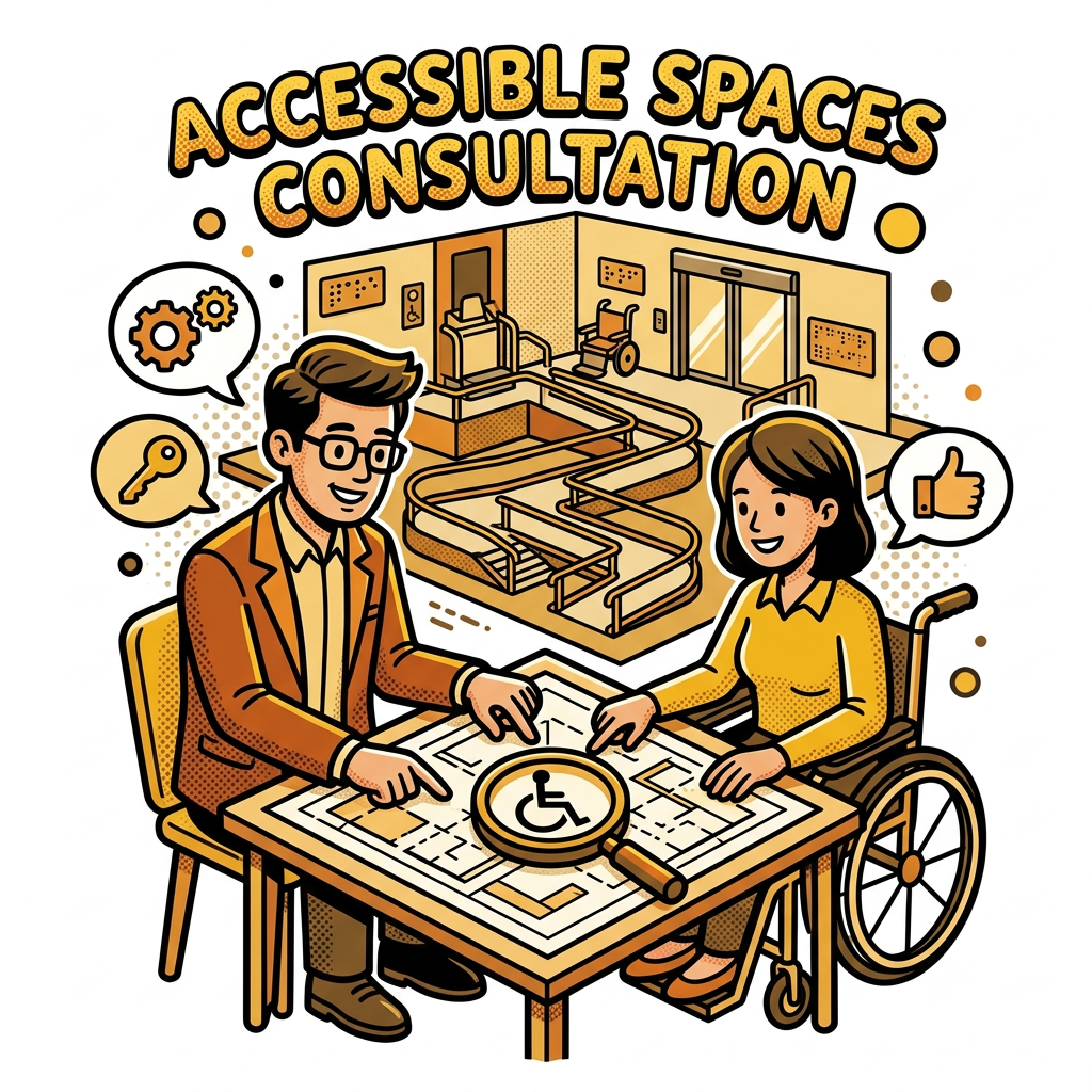 persone che progettano spazi accessibili