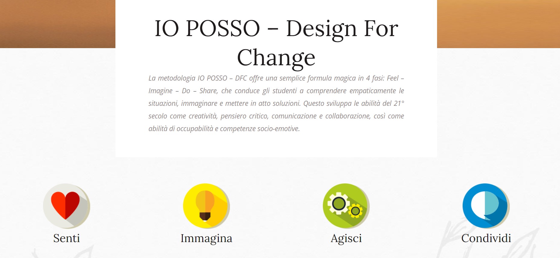 Copertina di Progetto IO POSSO – Design for Change
