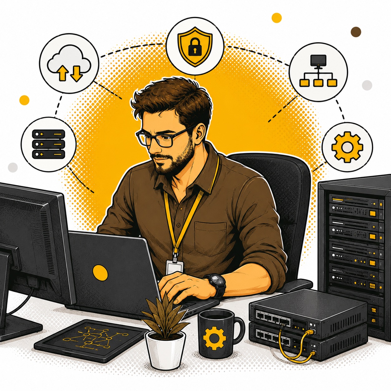 un ragazzo impegnato al computer